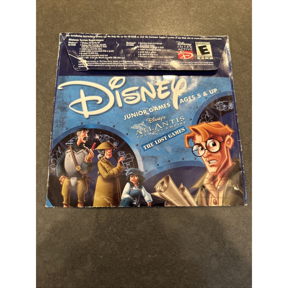 Atlantis The Lost Empire The Lost Games PC Game CD-ROM VTG‎ Disney Big Box